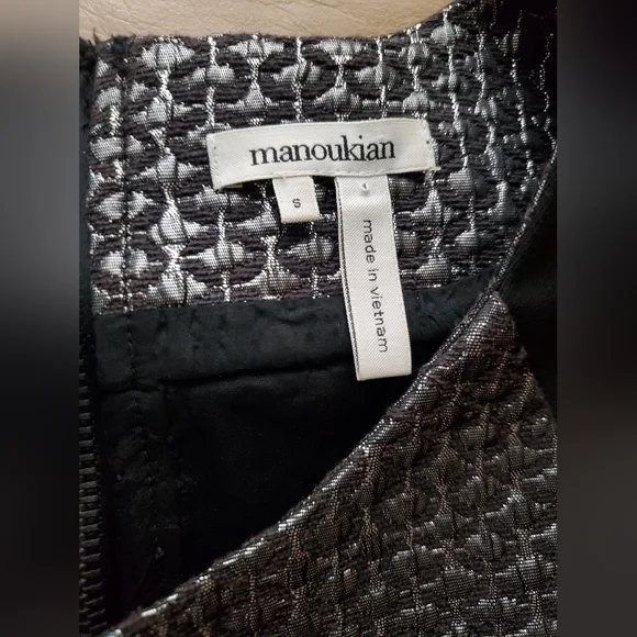 Manoukian BLACK SILVER Metallic Cocktail Party dress. SZ small - Picture 3 of 6